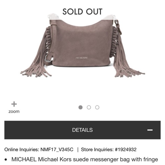 Michael Kors “Billy” suede messenger bag w/ fringe - Picture 4 of 13